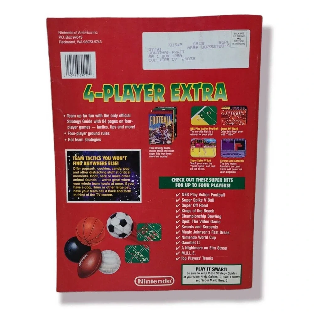 VTG Nintendo Power Strategy Guide 4-Player Extra 1990 Volume 19 NES Sports